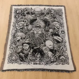 Custom Japanese Anime Tapestry Woven Raschel Throw Blanket for Wall Hanging Home Decor