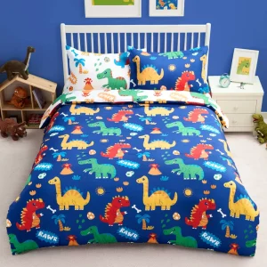 Custom Kids Cartoon Dinosaur Bedding Set Cotton Reversible Design Breathable Oeko Tex Certified for Children Bedroom OEM ODM