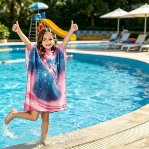 Custom Kids Hooded Bath Towel Print Cartoon Personalized Cape Towel Quick Dry Surf Child Swimming Hooded Poncho Beach Towel