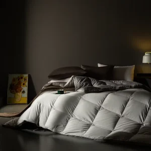Custom King Queen Size Warm Silk and White Goose Duck Feather Down Duvet Filled Bedding Comforter Duvets for Sale Manufacturer
