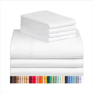 Custom King Size Bed Sheet Pillowcase Sets Soft Breathable Cooling Microfiber Bedding Sets 7 Pieces