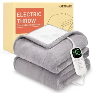Custom King Size Heated Electric Blanket 8 Heat Levels Machine Washable Thickened Throw Blanket