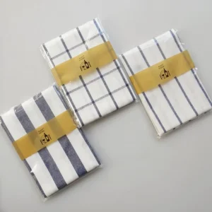 Custom Kitchen Accessories Striped Water Absorbent Tea Towels Machine Washable Soft 100% Cotton Kitchen Tea Towels