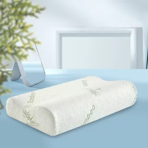 Custom LOGO Bamboo Fabric Fiber Foam Neck Contour Orthopedic Cervical Sleep Memory Foam Pillow