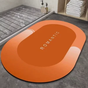 Custom LOGO Diatom Mud Machine Made Solid Modern Eco Friendly Non Slip Quick Dry Super Absorbent Shower Mat Bathroom Floor Mat