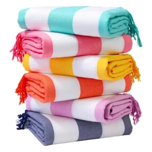 Custom LOGO Oversized Turkish Beach Towel Bulk Extra Large Sand Free Quick Dry Double Sided Fleece Stripes Summer Beach Towel