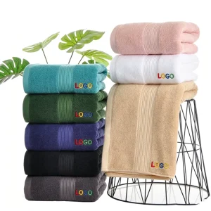 Custom LOGO Salon Towels Peacock Green Emerald Navy Khaki Beige Commercial Use Towels for Beauty Spa Hair Salon Pilates Gym