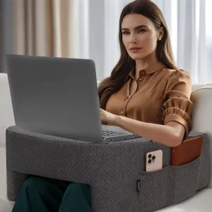 Custom Lap Desk Pillow with Arm Rest Gaming Pillow for Bed Laptop Desk for Couch Comfortable for Reading Working and Crocheting