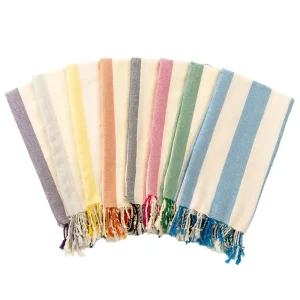 Custom Large Sand Free Turkish Cotton Beach Towel Super Absorbent Lightweight Private Logo Striped Tropical Oversized Bath Towel