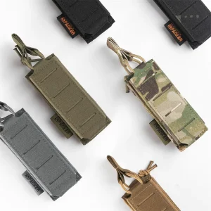Custom Laser Cut Single Mag Pouch 9mm Extended Molle Holster Hunting Flashlight Torch Holder Tactical Magazine Pouch