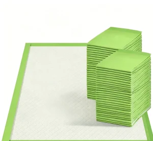 Custom Leak proof 6 layer Eco friendly S M L and XL Size Green Disposable Dog Pee Pad High Absorbency Pet Training Pad