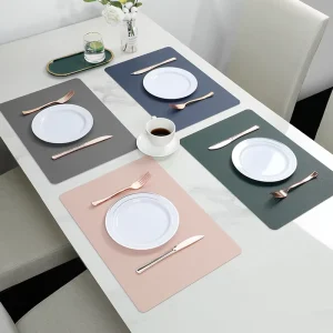 Custom Leather Placemats Heat Resistant Reversible Table Mats Waterproof No Slip Place Mats for Dining Table Kitchen Parties