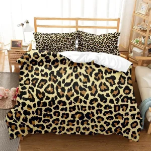Custom Leopard Print Series Brushed Four-piece and Two-piece Bedding Sets