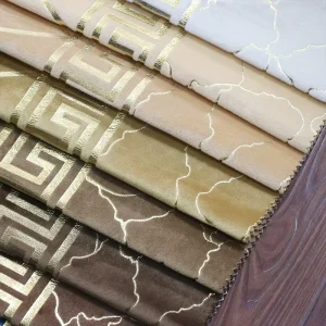 Custom Lightweight 180gsm 280gsm Knitted Bronzed Velvet Curtain Fabric Soft Polyester for Breathable Upholstery Furniture Sofas
