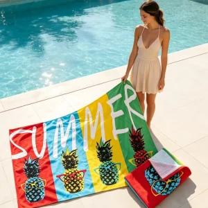 Custom Lightweight Sand Free Beach Towel Quick Dry Towel Print Summer Microfiber High Absorbent Soft Beach Towel