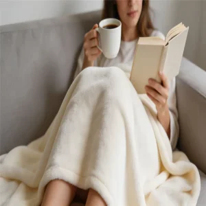 Custom Lightweight Soft Textured Flannel Fleece Throw Blanket for Sofa Couch Bed