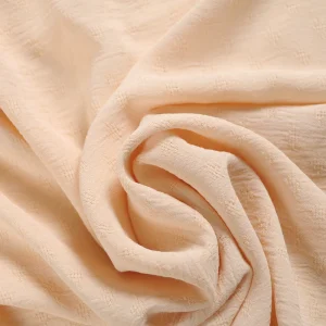 Custom Lightweight Solid Cey Woven Jacquard 100% Polyester Fabric for Dress and Garment