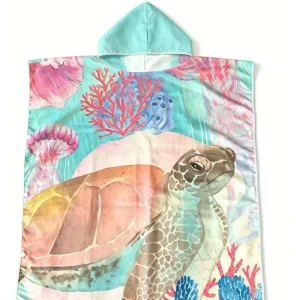 Custom Lightweight Surf Hooded Polyester & Polyamide Poncho High Absorbent and Quick Dry Beach Towel for Summer Use