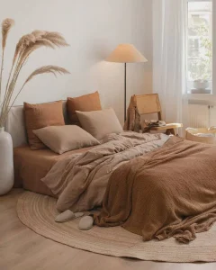 Custom Linen Duvet Cover Set in Dark Brown Small Order Mixed Color Accepted Breathable Soft