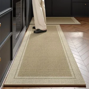 Custom Linen Kitchen Rug Water Absorbent Fast Dry Non Slip Kitchen Runner Mat for Home