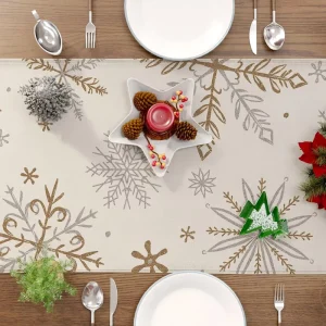 Custom Linen Printed Christmas Tree Table Runners Festival Home Hotel Decorations Merry Christmas Table Runners