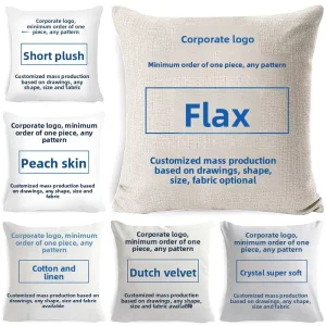 Custom Linen Stitching Heavyweight Square Pillow Covers Ultra Soft Throw Pillows for Home Decor Christmas Theme Customizable