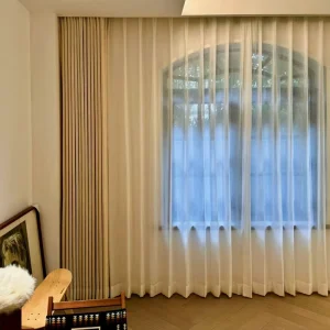 Custom Linen Woven Curtain Pure Handmade S-Shape Pleated Blackout for Home Bedroom Living Room Factory Vintage