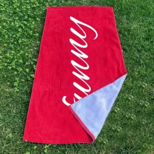 Custom Logo 100% Cotton Terry Absorbent Printed Thick Bath Towel Beach Towel