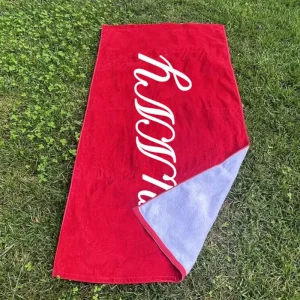 Custom Logo 100% Cotton Terry Absorbent Printed Thick Bath Towel Beach Towel