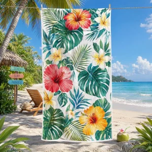 Custom Logo 100% Cotton Terry Beach Towel Bulk Soft Absorbent Large Oversized Pool Swim Towel for Hotel