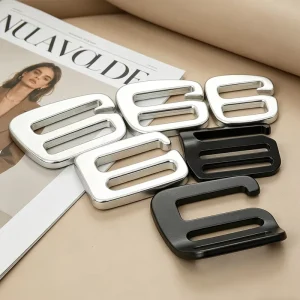 Custom Logo 20mm 25mm Black Backpack Accessories Flat Aluminum Alloy Metal Webbing Buckle G Hook