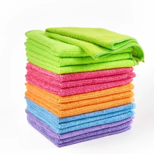 Custom Logo 300gsm Microfiber Cleaning Cloth Wash Cloth Warp Knitted Water Absorption Scratch-Free Microfiber Kitchen Towel