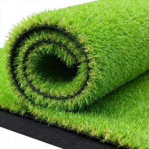 Custom Logo 30mm PE Artificial Grass UV Resistant Synthetic Turf Carpet for Garden Patio Indoor Use