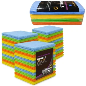 Custom Logo 36 Pcs Pack Microfiber Cloth Quick Dry 40*40cm Absorbent MicroFibre Wash Detailing Car Kitchen Towel Cleaning Cloth