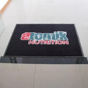 Custom Logo 3D Printed Heavy Duty Floor Mat Rubber Backing Nylon Material Living Room Home Golf Use Door Rug