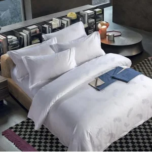 Custom Logo 5 Star Hotel Luxury Bedding Set 4 Piece 100% Cotton Comforter Duvet Cover 300TC Bed Sheet Set