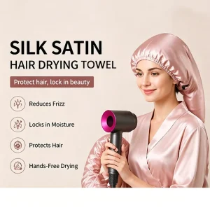 Custom Logo Artificial Silk Dry Hair Towels Ultra Absorbent Inner Silky Smooth Microfiber Hair Towel Wrap