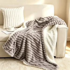 Custom Logo Bubble Fleece Throw Blanket Plush Thick 3D Popcorn Bubble Textured Fleece Plush Shag Sherpa 3D Tactile Popcorn