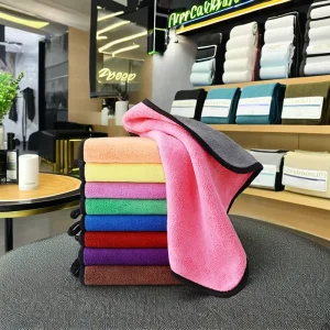 Custom Logo Coral Fleece Car Drying Towel Super Absorbent Soft Car Towel 400 500 GSM Thickening Microfiber Towel for Car Wash