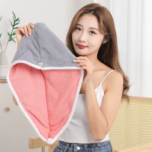 Custom Logo Coral Velvet Hair Towel for Women Quick Dry with Woven Technique for Home Use