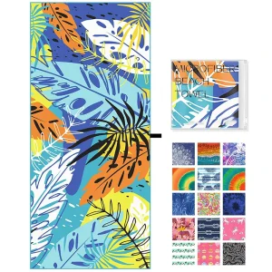 Custom Logo Design Beach Towels Quick Dry Custom Printed Swimming Pool Sand Free Microfiber Beach Towels