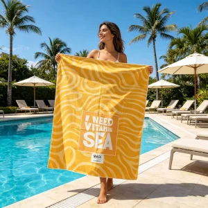 Custom Logo Design Comfortable Soft Skin Friendly Beach Towel Camping Swimming Pool Towel Four Seasons Beach Towel