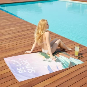 Custom Logo Design Comfortable Soft Skin Friendly for Bath Soft Camping Swimming Pool Towel Four Seasons Beach Towel