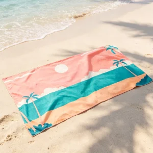 Custom Logo Design Eco Friendly Double Sided Beach Towels Quick Dry Custom Printed Swimming Soft Sand Free Microfiber