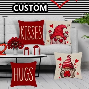 Custom Logo Design Eco Friendly Removable & Washable Sublimation Digital Printed Decorative Throw Pillow for Home