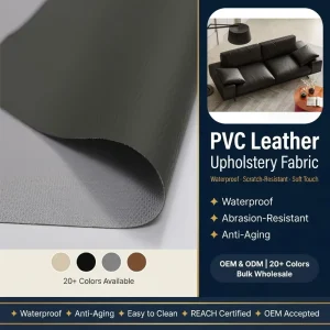 Custom Logo Designer Brand Style Pvc Vinyl Leather Fabric for Sofa Headboard Upholstery