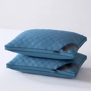 Custom Logo Diamond Quilted Hotel Bed Pillow Skin Friendly Polyester Fiber Neck Support Sleeping Pillow