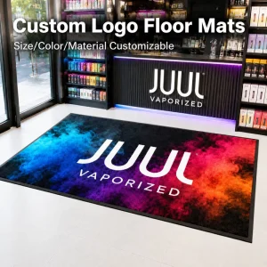 Custom Logo Door Mat Outdoor Rubber Nylon Entrance Mat Commercial Floor Rug Carpet with Logo for Business Entrance Use