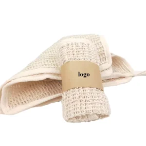 Custom Logo Eco Friendly Bath Brush Exfoliating Bath Towel Face Cloth Sisal Sponge Bath Cloth
