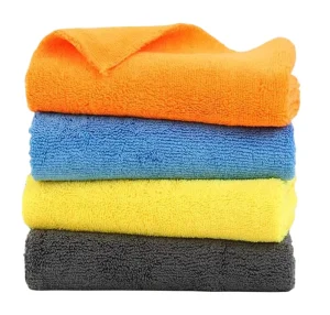 Custom Logo Eco Friendly Woven Quick Dry Square Car Towel for Car Wash Thicken Plush Edge Microfiber Cleaning Cloth